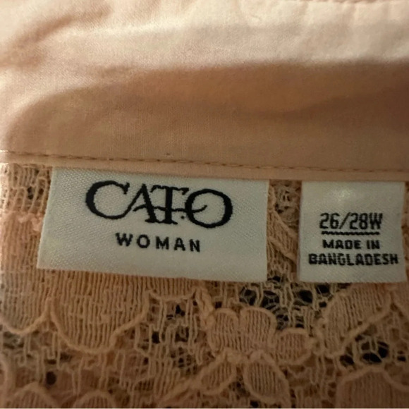 Cato Woman Peach Button Down Top - Picture 4 of 4